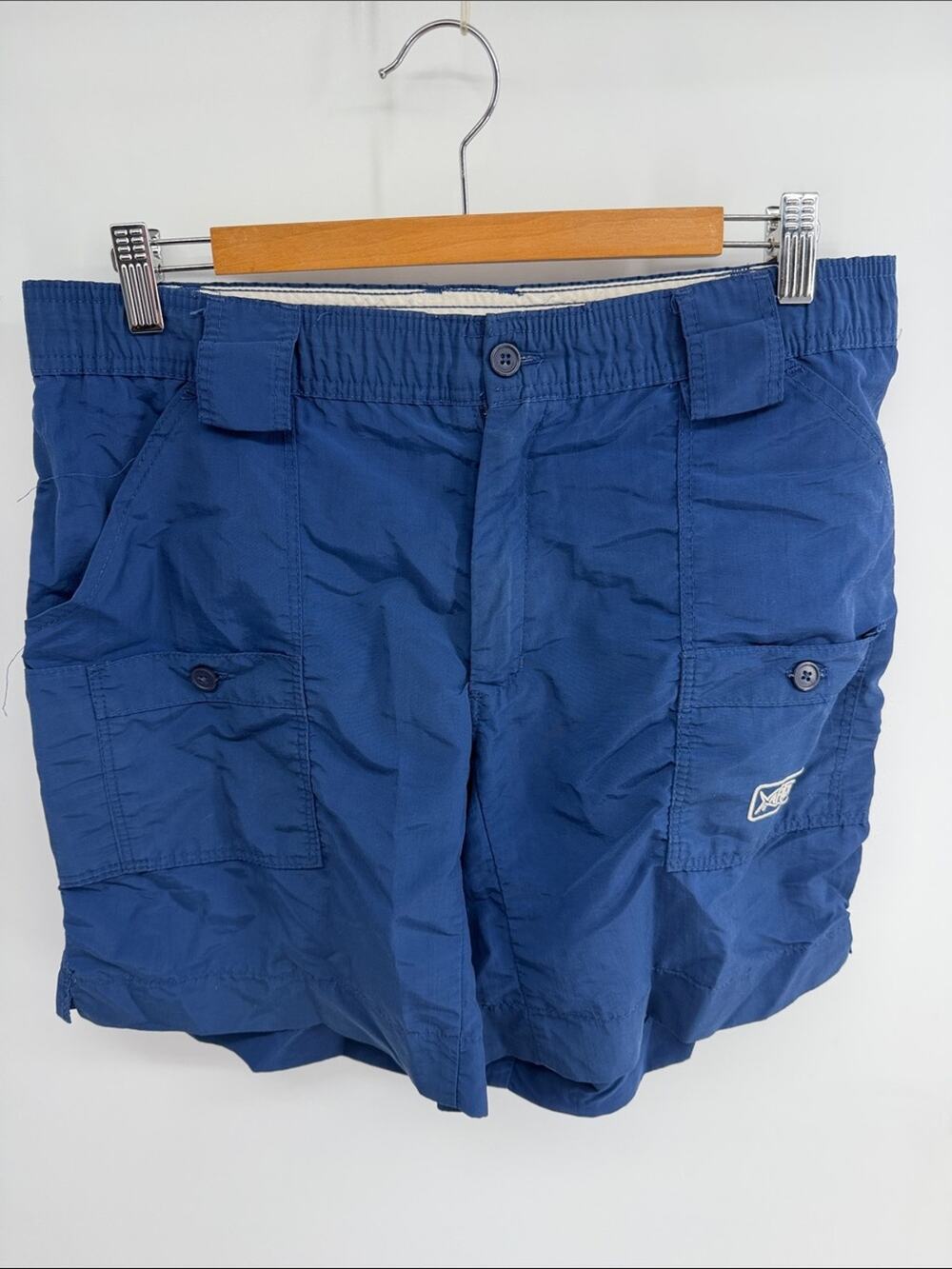 AFTCO cargo quick dry fishing hiking elastic waist pull on shorts sz 30